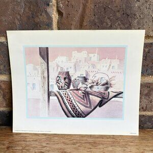 T. Coleman Southwest Pottery Pueblo Lithograph Print 1990 Scafa-Tornabene